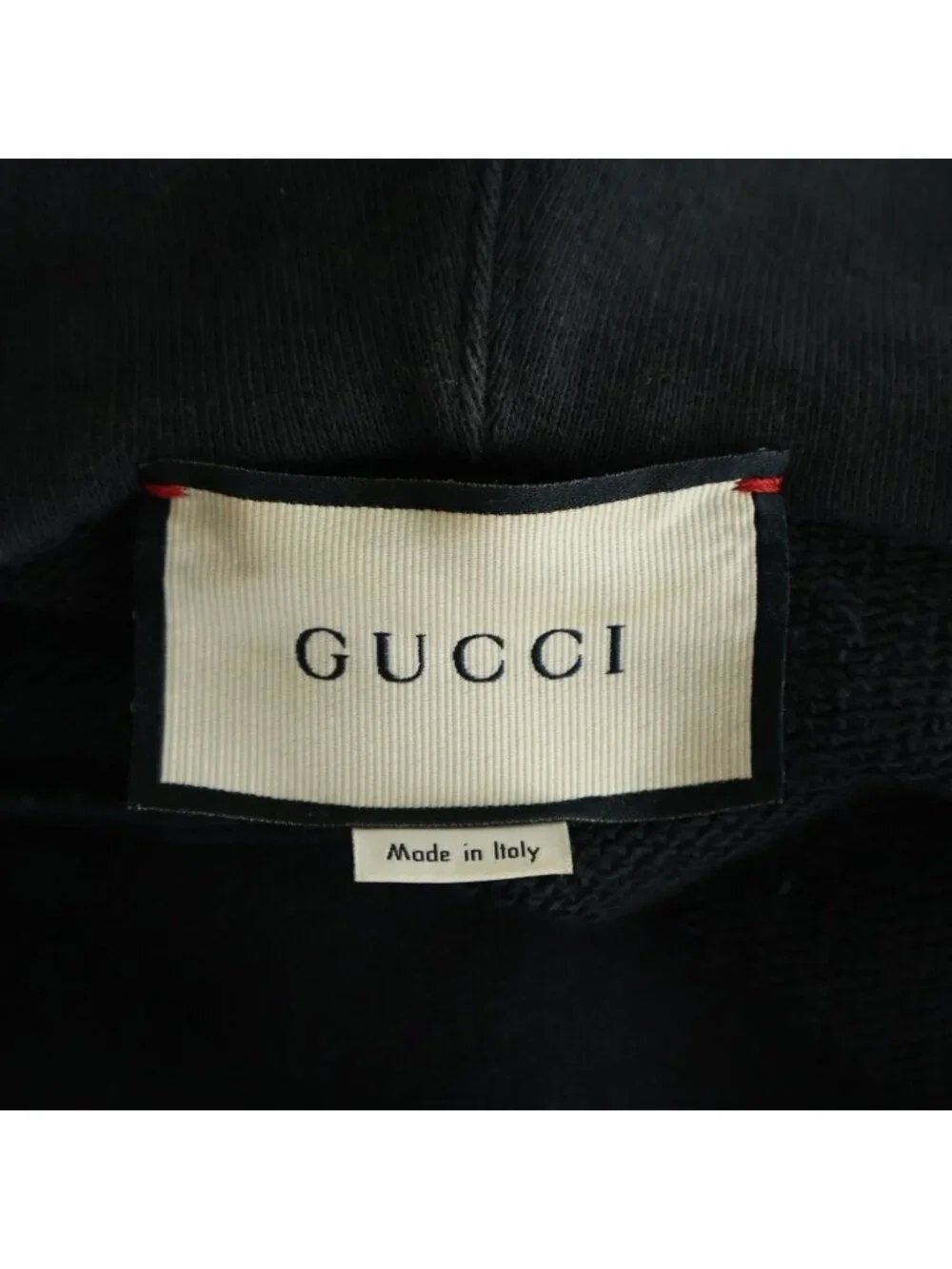 Gucci Logo Print Half Zip Pullover Sweatshirt Hoodie Black